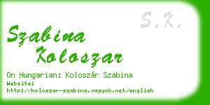 szabina koloszar business card