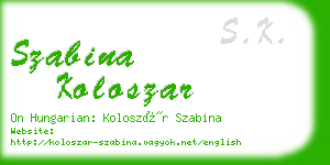 szabina koloszar business card